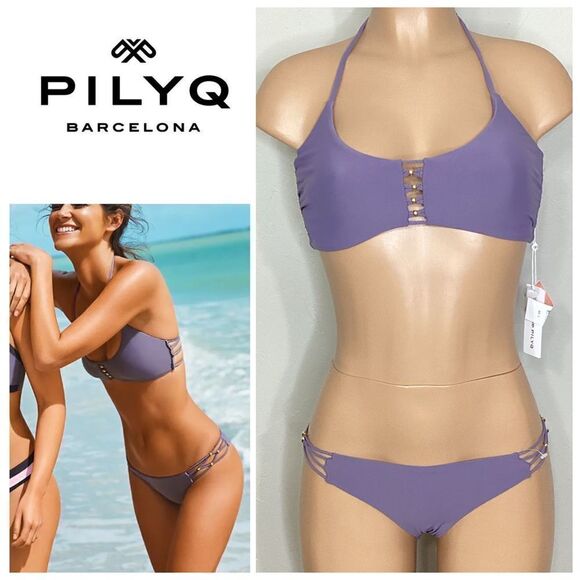 New. PilyQ’s Amethyst Braided Bikini set. D-top/S-bottom. D-top/L-bottom - Picture 1 of 9